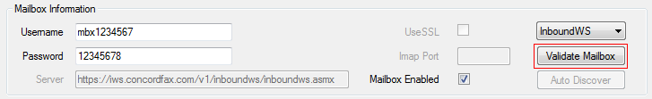 mailbox information inboundws validate