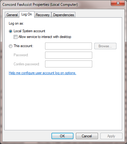 service logon