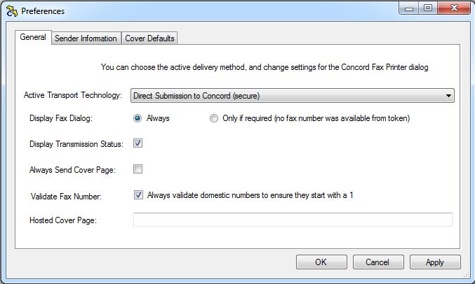 Print 2 Fax-Preferences General-Direct Submission