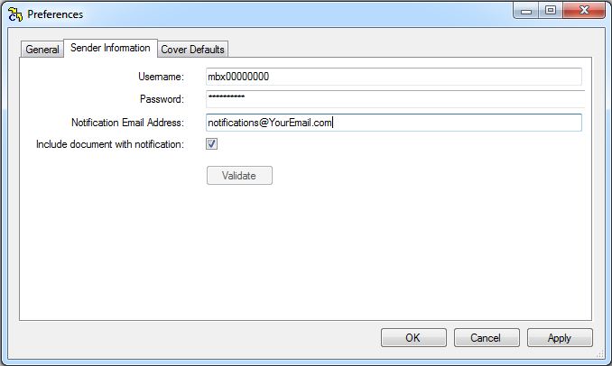 Print 2 Fax-Preferences Sender Information